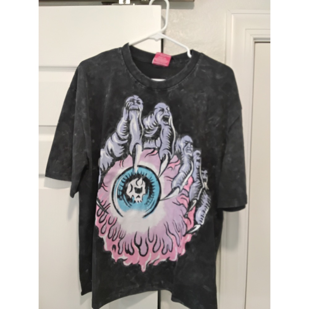 Mishka Keep Watch Graphic T-Shirt Black Mineral Wash Tie Dye MSF5-008 Medium